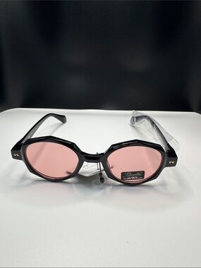 Unbranded Black Frame Sunglasses with Pink Lenses UV 400 CE Maximum Protection